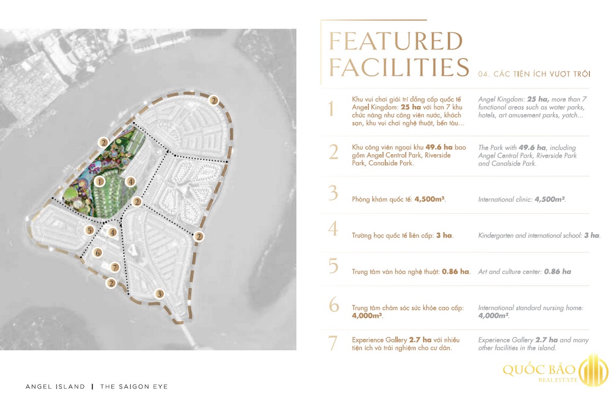 Tiện ích Dự án Angel Island được phân khu chuyên biệt